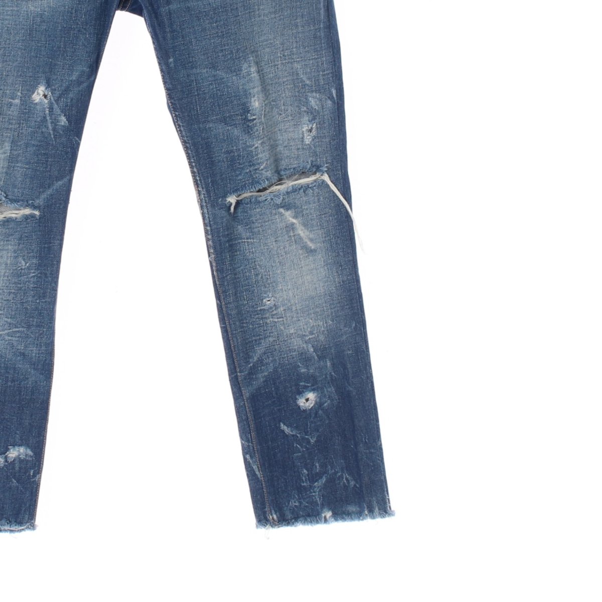 디젤 블루 워싱 데미지 청바지 이미지 3