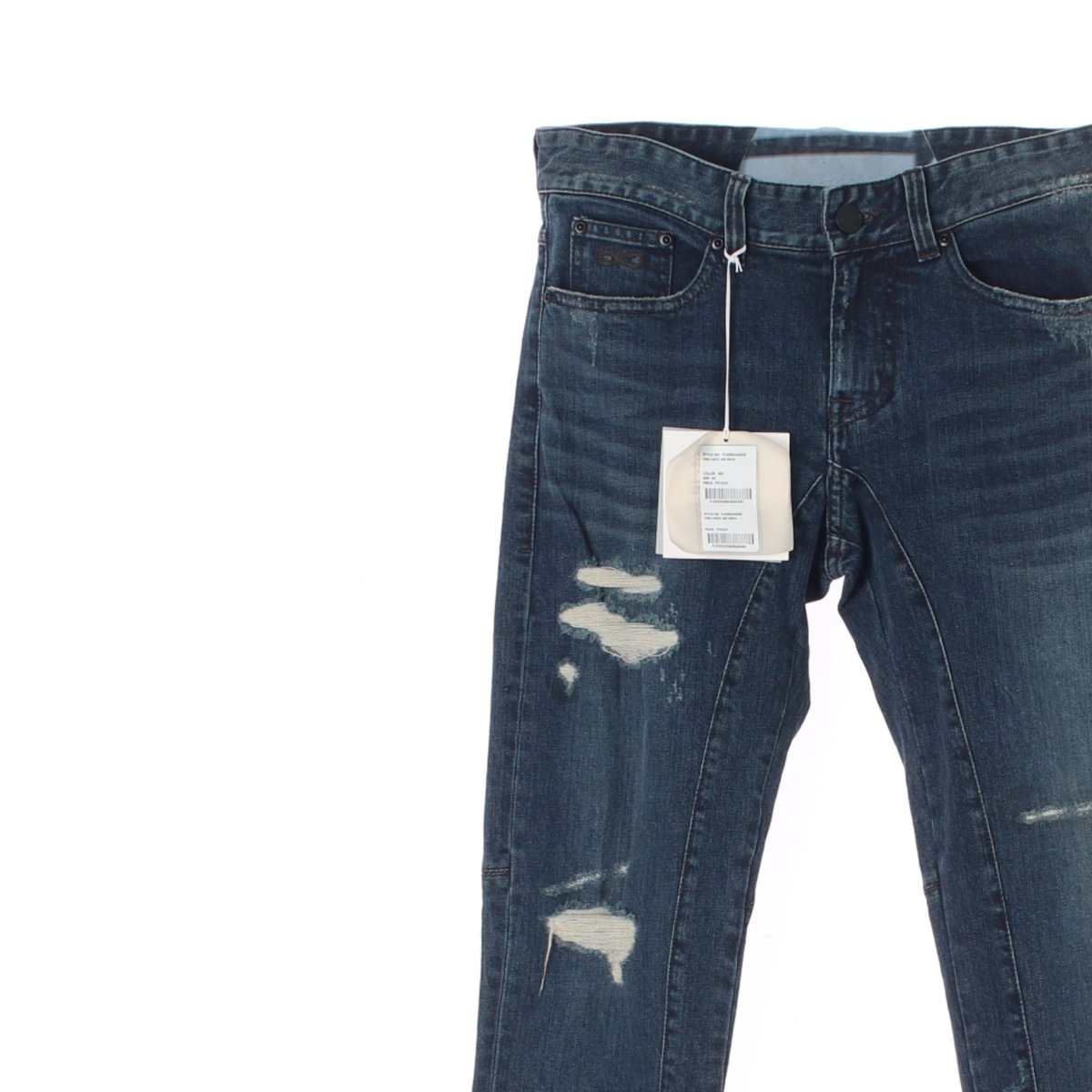 플랙 블루 데미지 데님 청바지 이미지 2