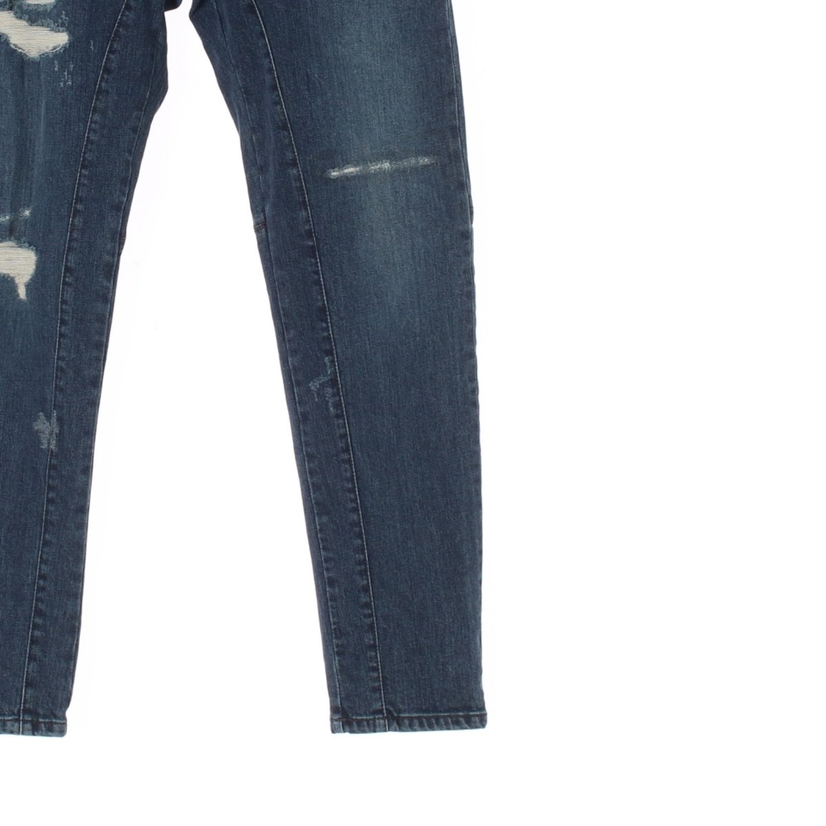 플랙 블루 데미지 데님 청바지 이미지 3