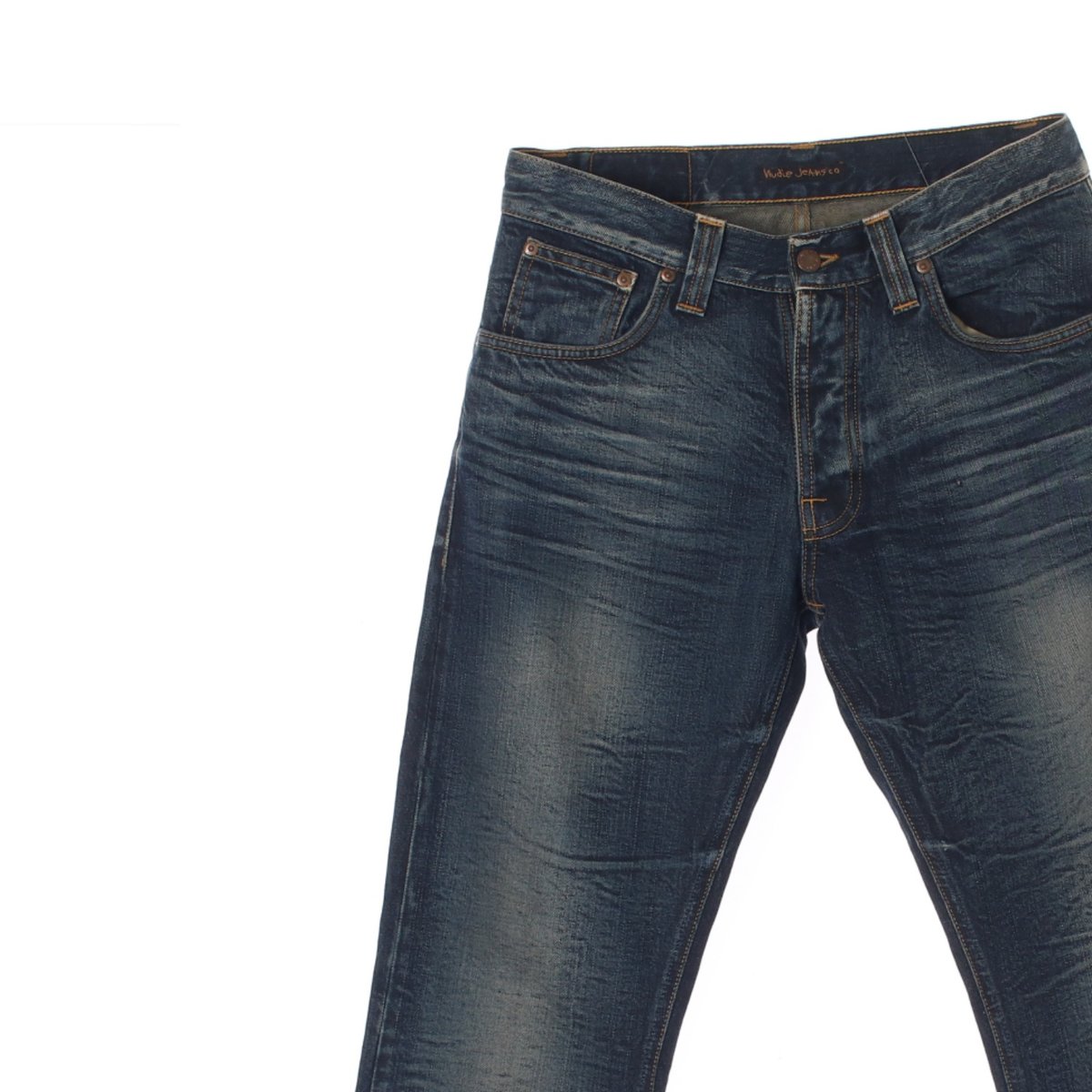 누디진 블루 워싱 데님 청바지 이미지 2