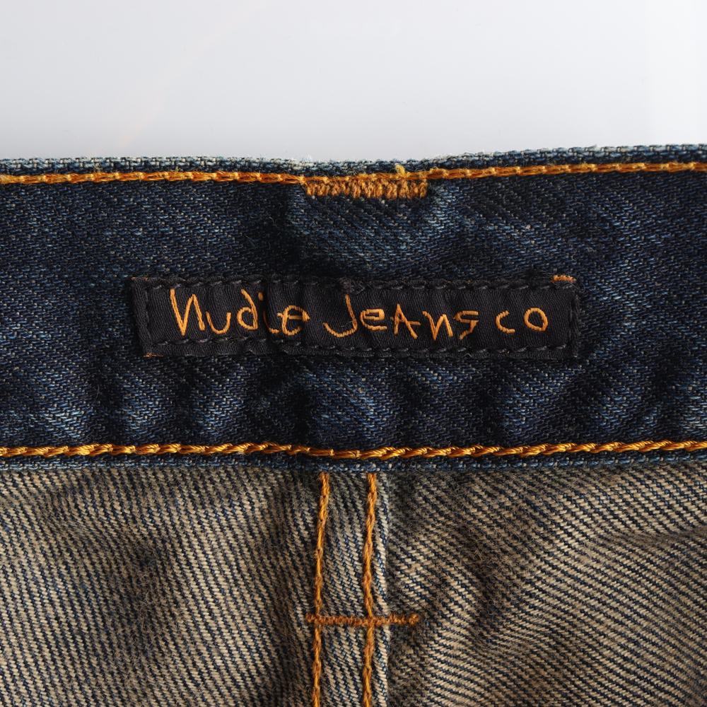 누디진 블루 워싱 데님 청바지 이미지 5