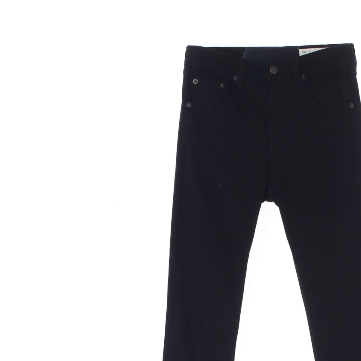 랙앤본 블랙 스키니핏 밑단 절개 데님 청바지 이미지 2