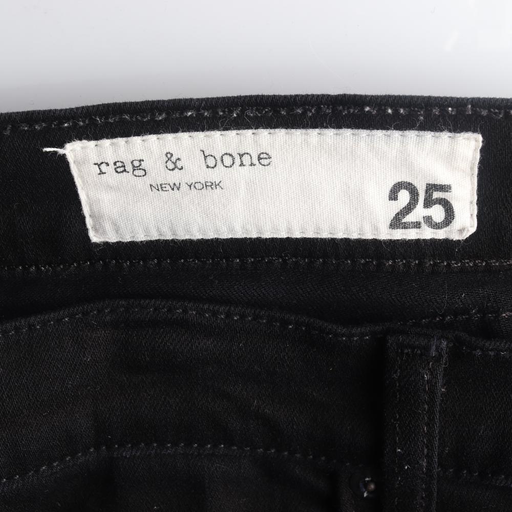 랙앤본 블랙 스키니핏 밑단 절개 데님 청바지 이미지 5