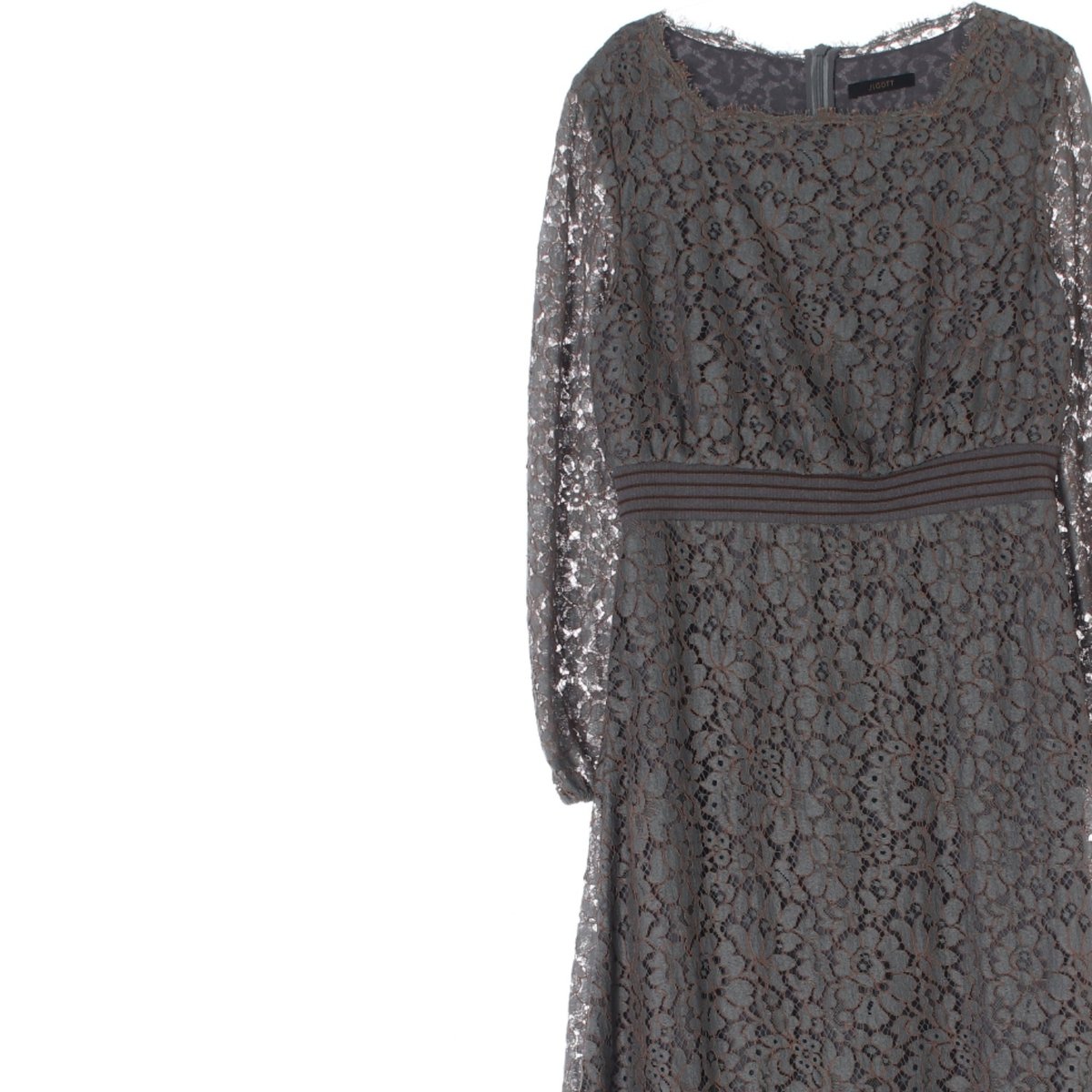 지고트 그레이 플라워 레이스 롱 튜닉원피스 이미지 2