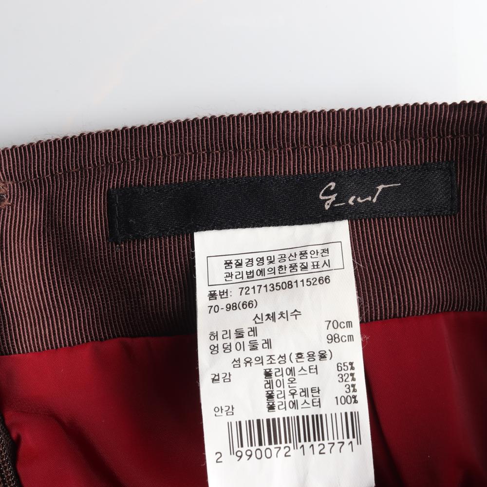 G-CUT지컷 잔체크 앞트임 롱스커트 이미지 5