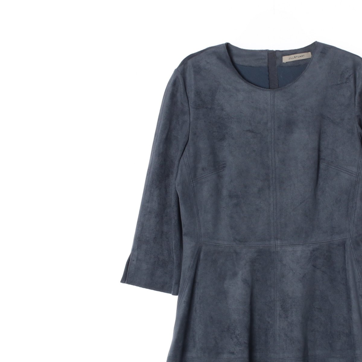 질스튜어트 블루 스웨이드 플레어 미디 원피스 이미지 2