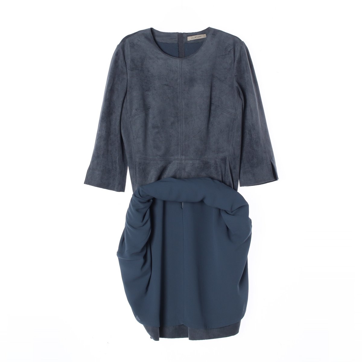 질스튜어트 블루 스웨이드 플레어 미디 원피스 이미지 4