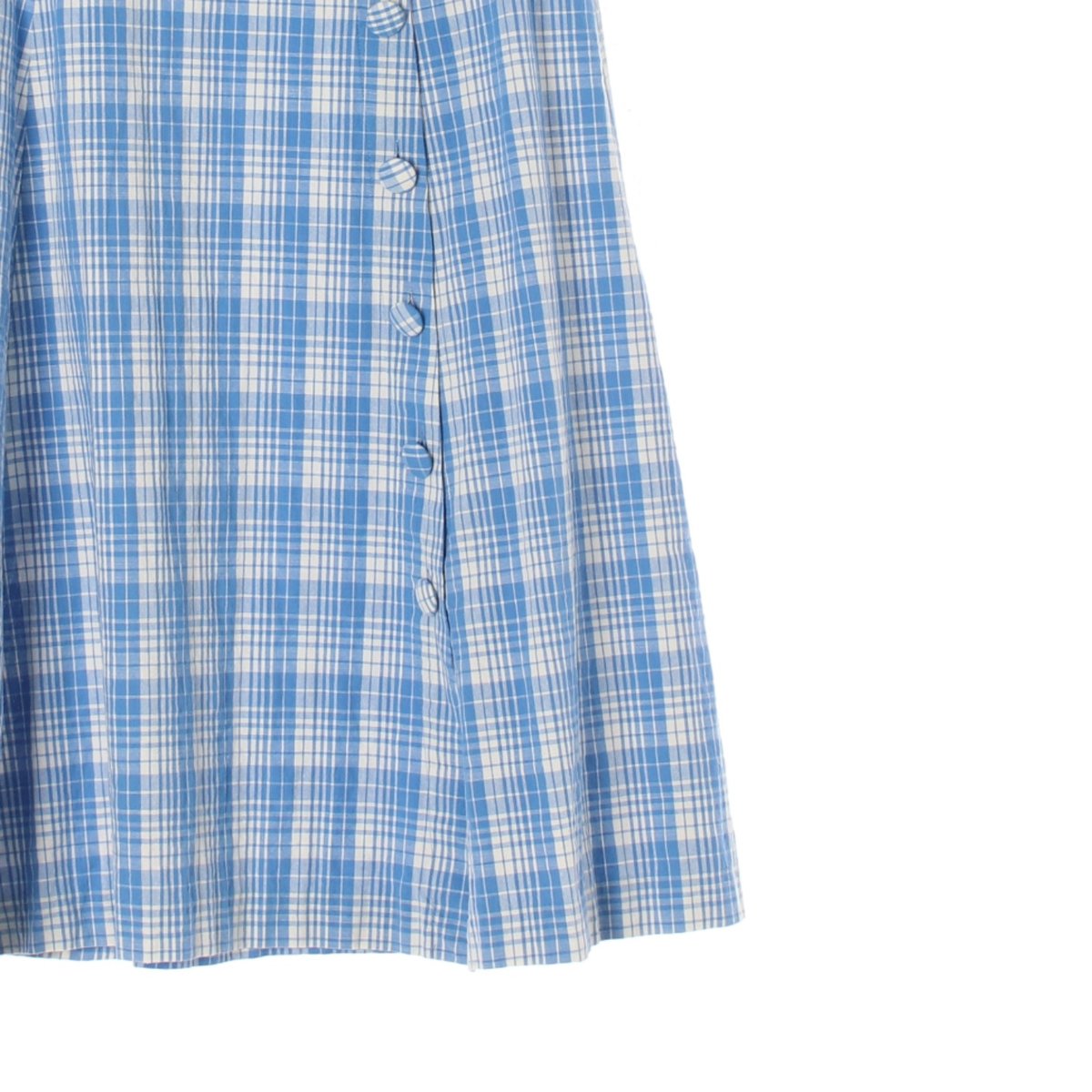 자라 하늘 체크 버튼 플레어 롱 스커트 이미지 3