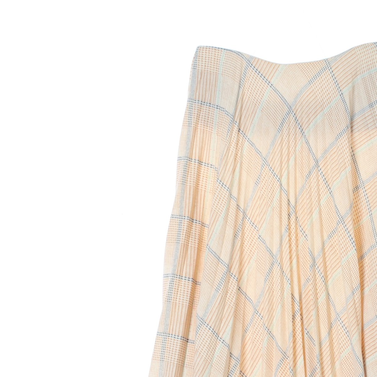 자라 아이보리 체크 플리츠 밴딩 롱스커트 이미지 2