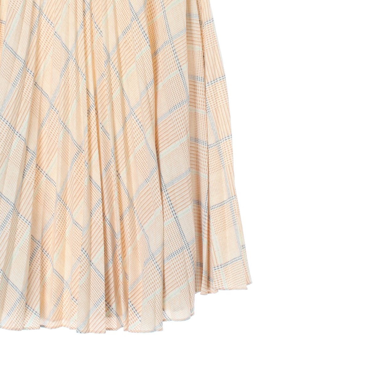 자라 아이보리 체크 플리츠 밴딩 롱스커트 이미지 3