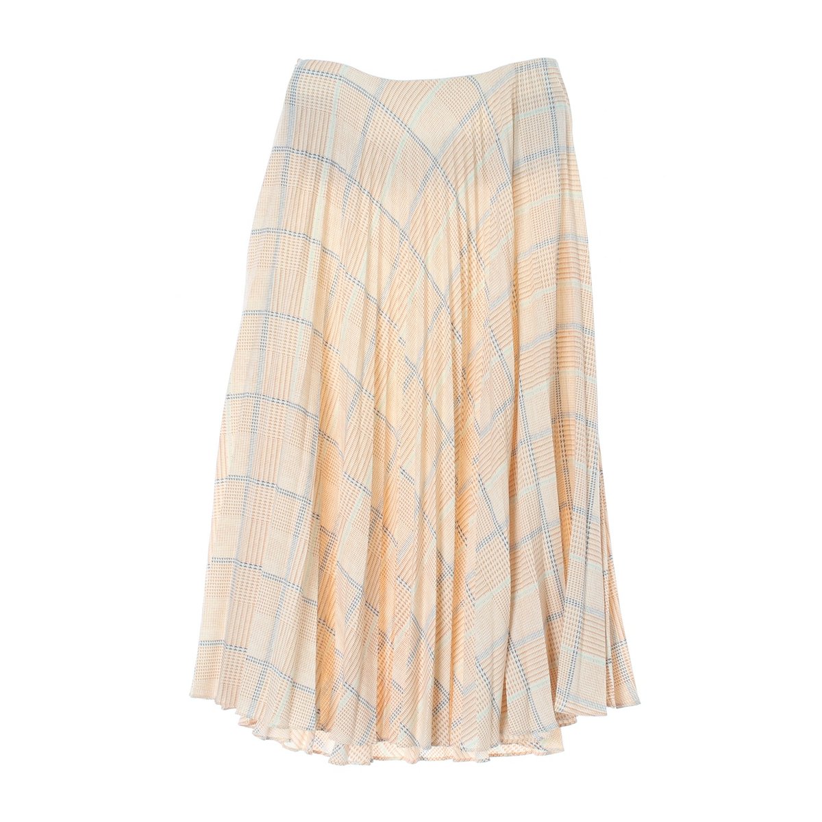 자라 아이보리 체크 플리츠 밴딩 롱스커트 이미지 4