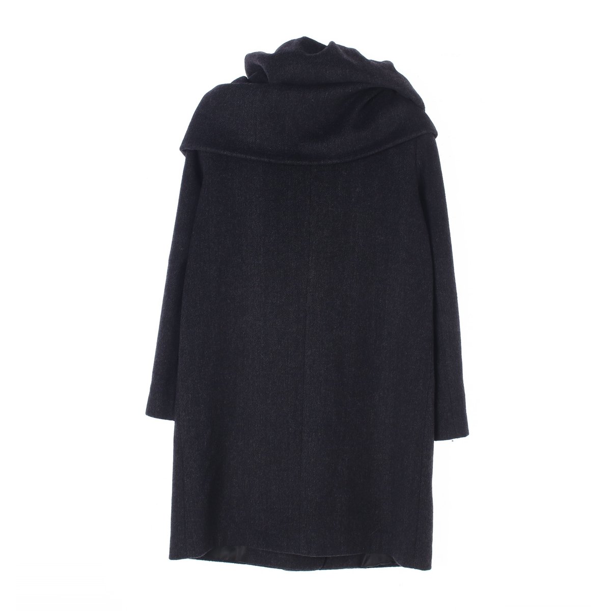 자라 차콜 숄머플러 스타일 더블 코트 이미지 5