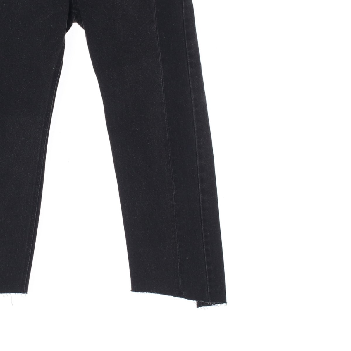 앤더슨벨 지퍼 디테일 언발란스 밑단 블랙진 청바지 이미지 3