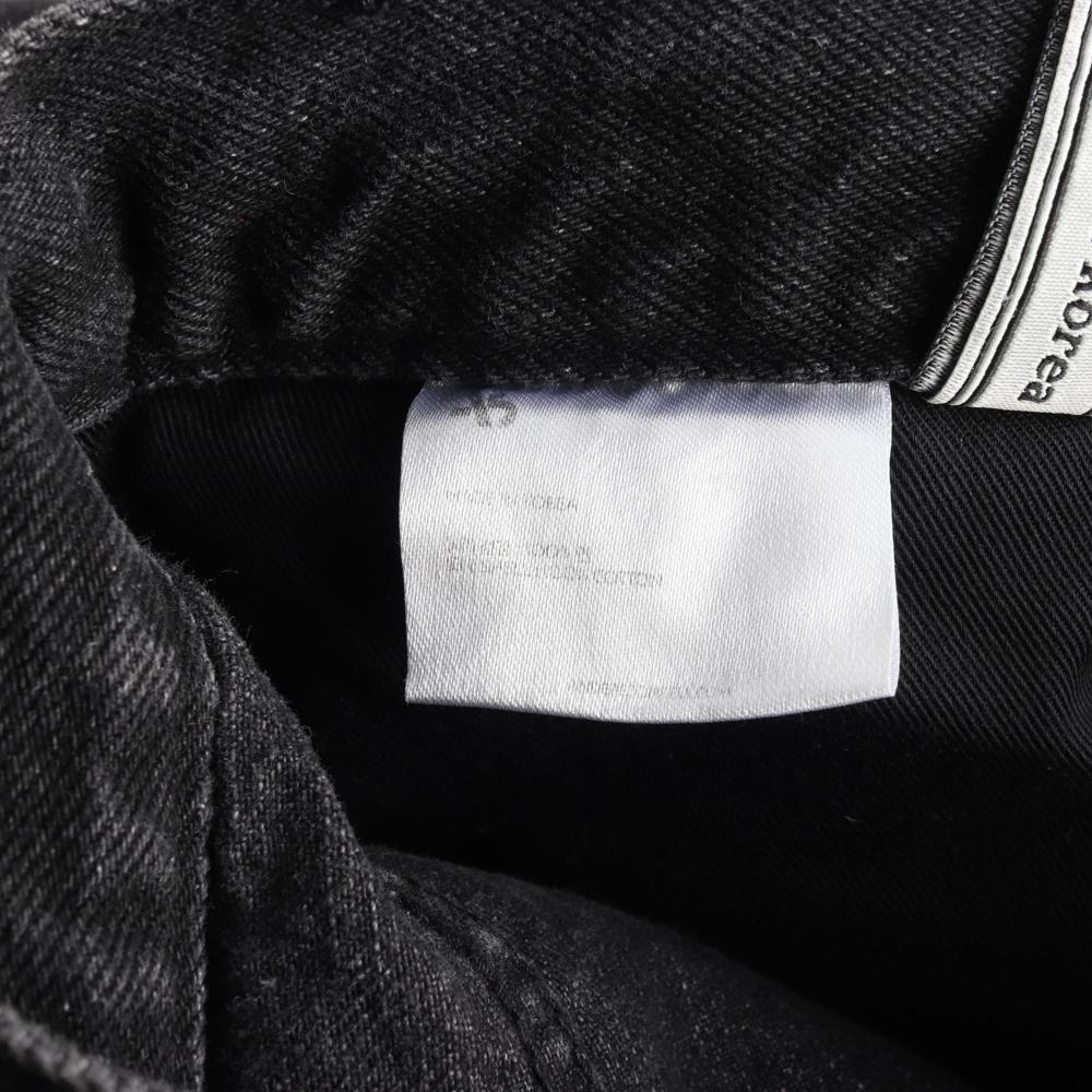 앤더슨벨 지퍼 디테일 언발란스 밑단 블랙진 청바지 이미지 6