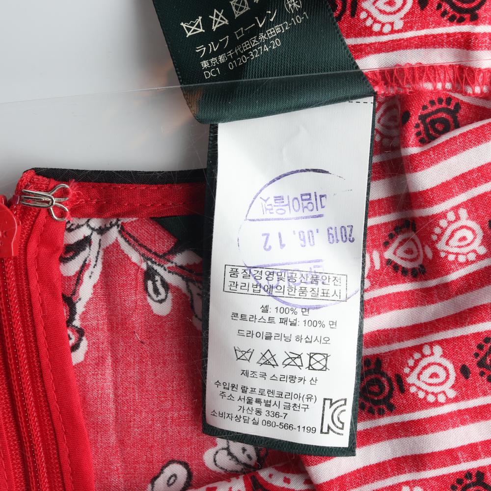 로렌 랄프 로렌 레드 패턴 반팔 튜닉 롱원피스 이미지 6
