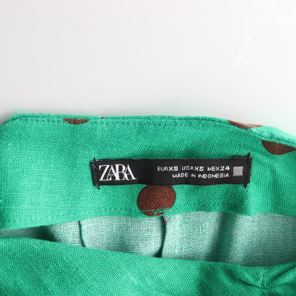 자라 그린 도트 휴양지 랩 롱스커트 이미지 5