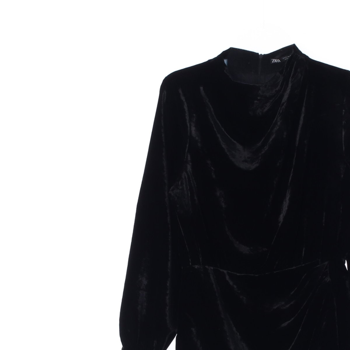 자라 반하이넥 벨벳 미니 원피스 이미지 2