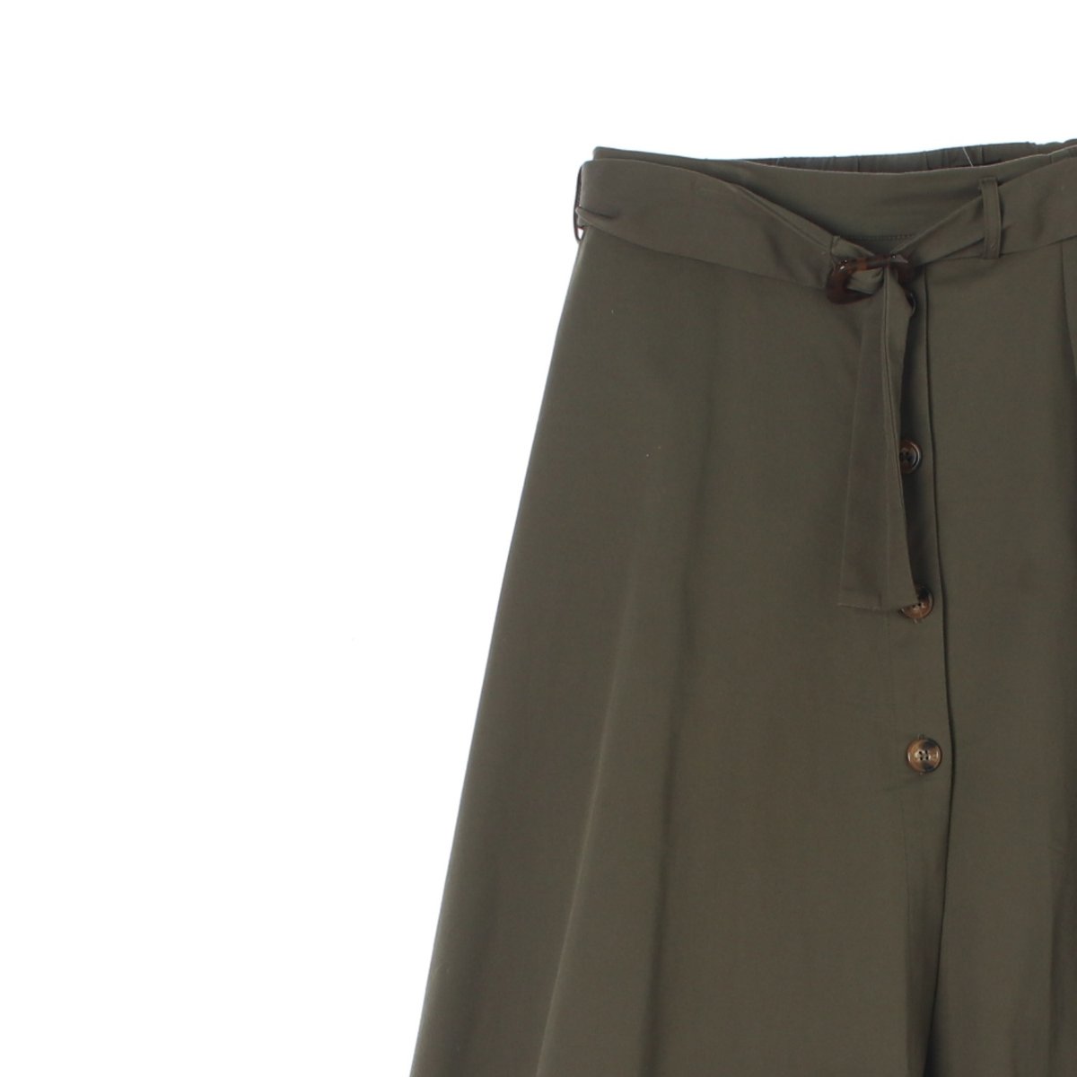 자라 카키 단추 벨트 롱 플레어스커트 이미지 2