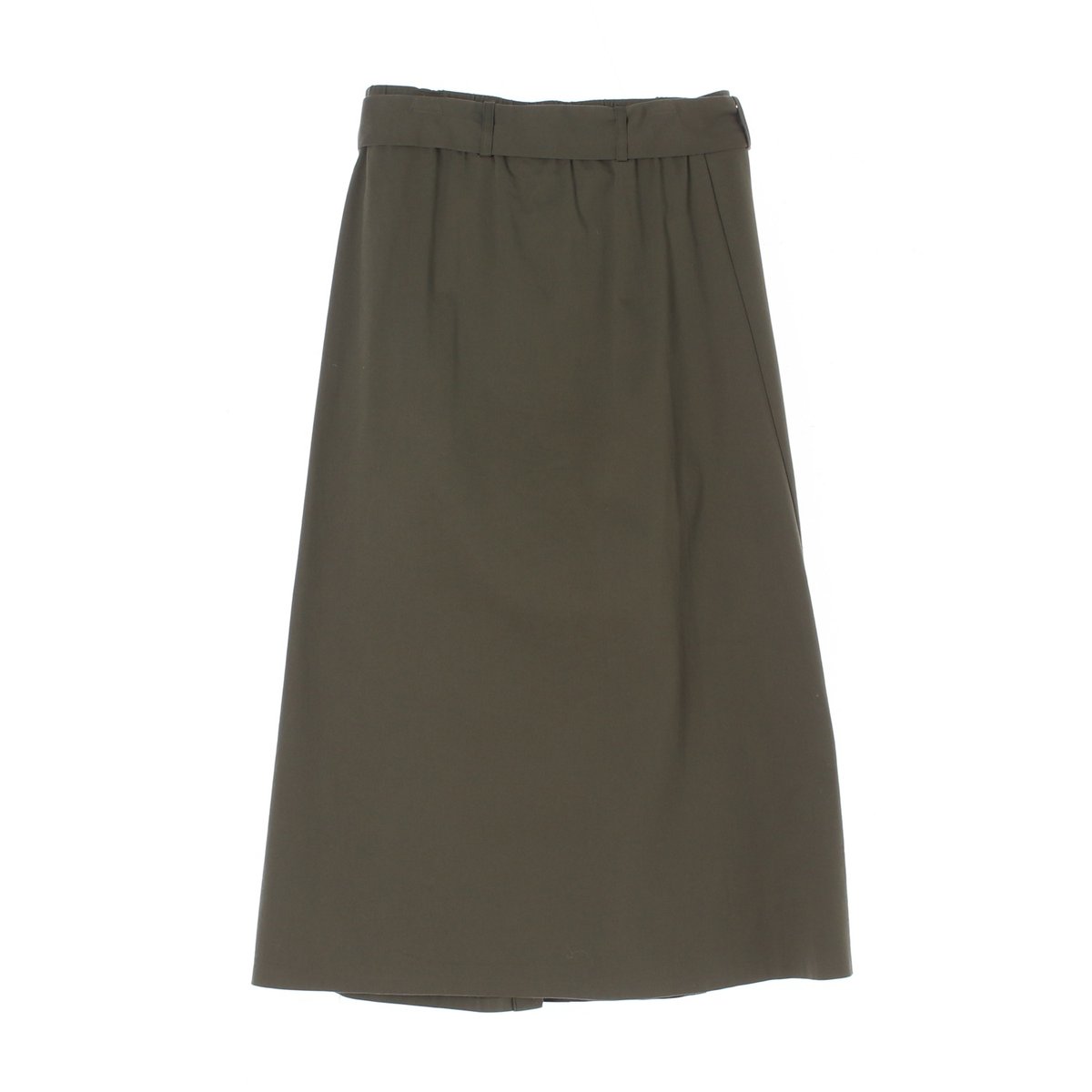 자라 카키 단추 벨트 롱 플레어스커트 이미지 4