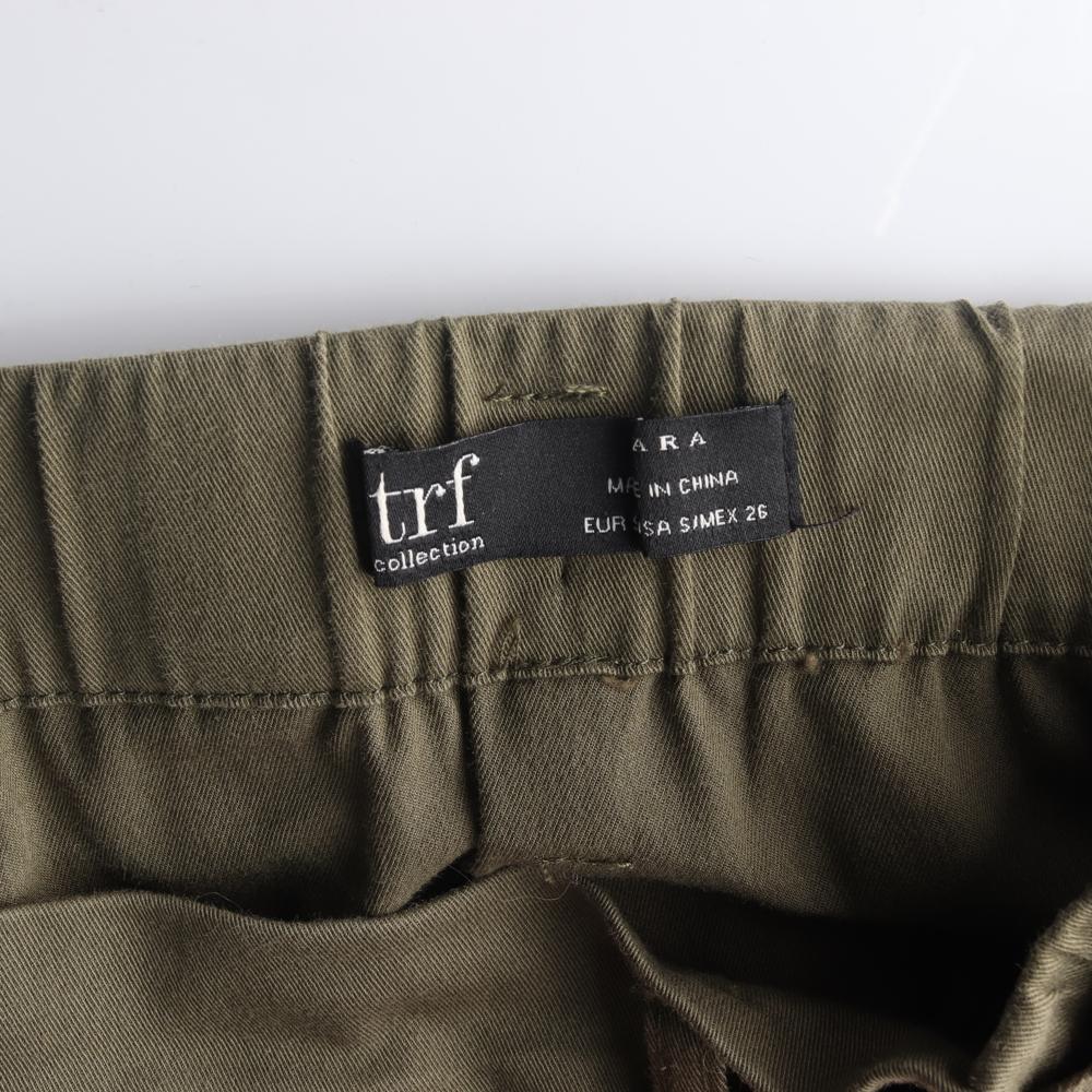 자라 카키 단추 벨트 롱 플레어스커트 이미지 5