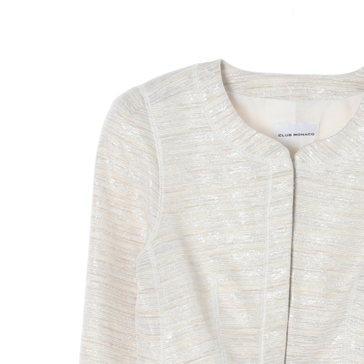 클럽모나코 아이보리 노카라 크롭 재킷 이미지 2