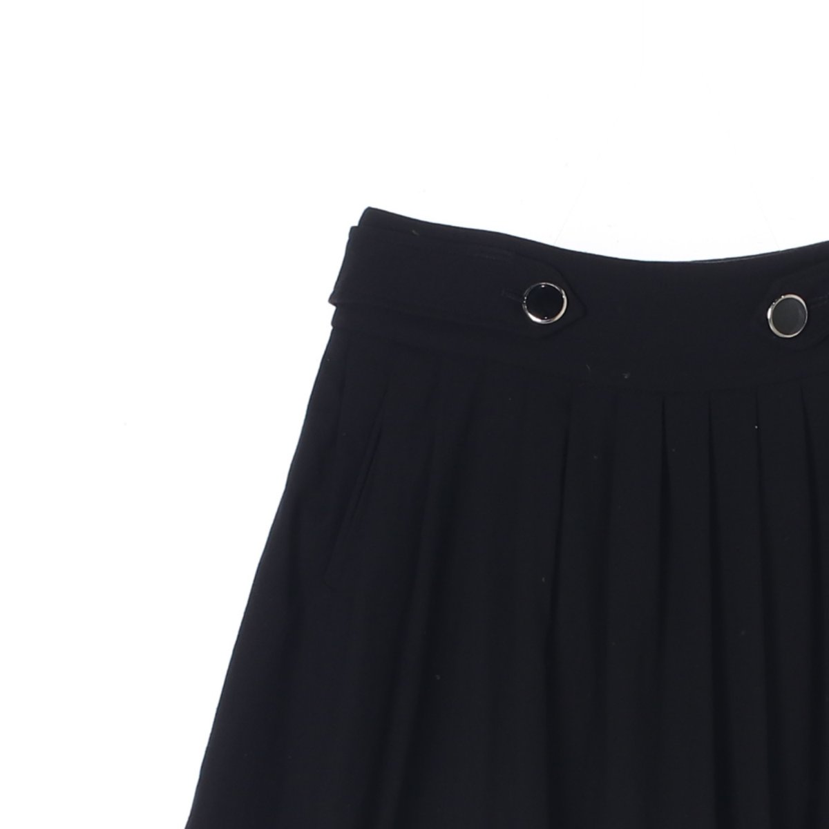 클럽모나코 블랙 울 미디 플리츠스커트 이미지 2