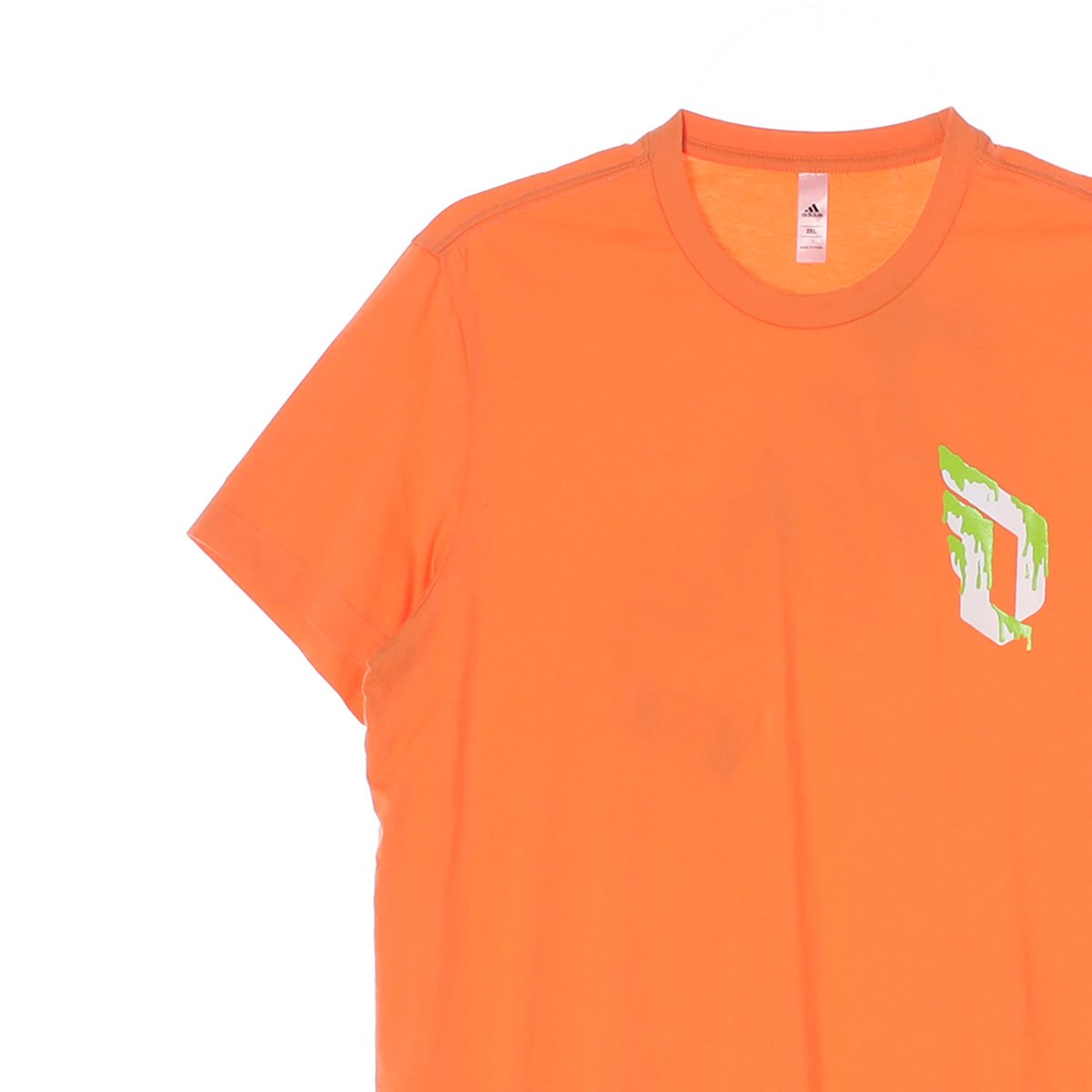 아디다스 오렌지 DAME SAUCE 반팔 라운드 티셔츠 이미지 2