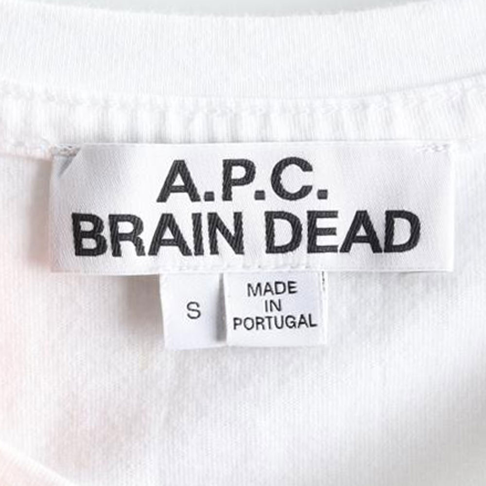 아페쎄A.P.C. x Brain Dead 화이트 반팔 라운드 티셔츠 이미지 5