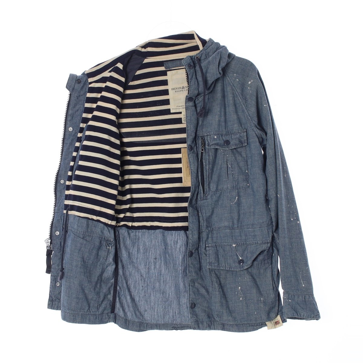 데님앤서플라이 페인팅 데님 후드 트럭커 자켓 이미지 4