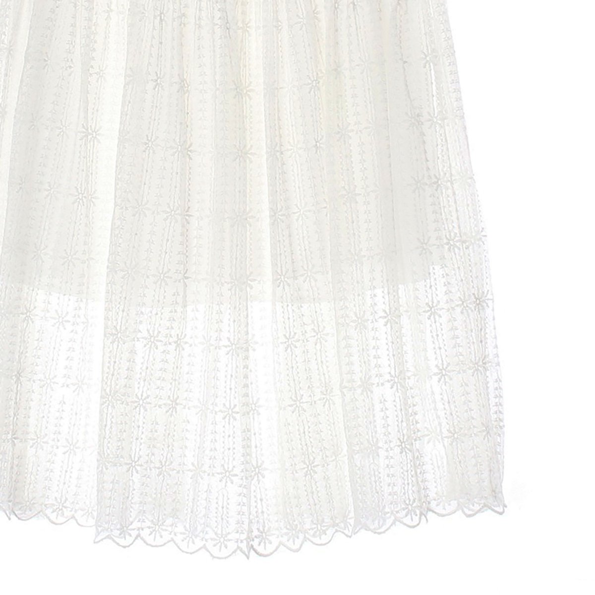 지고트 화이트 레이스 밴딩 롱 스커트 이미지 3