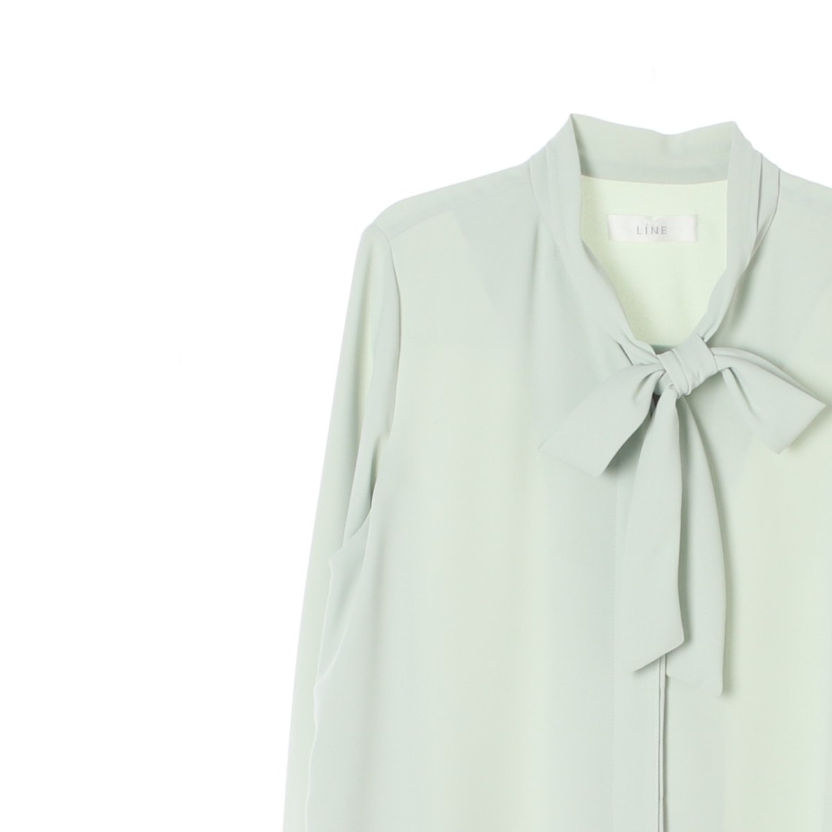 라인 피스타치오 리본 타이 블라우스 이미지 2