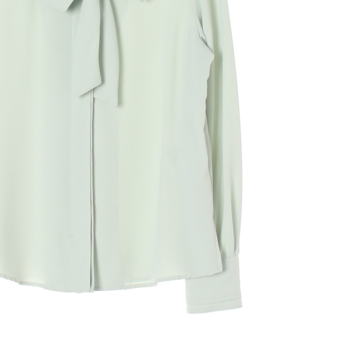 라인 피스타치오 리본 타이 블라우스 이미지 3
