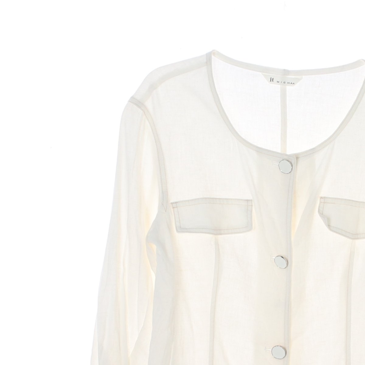 잇미샤 린넨 포켓 셔츠 블라우스 이미지 2