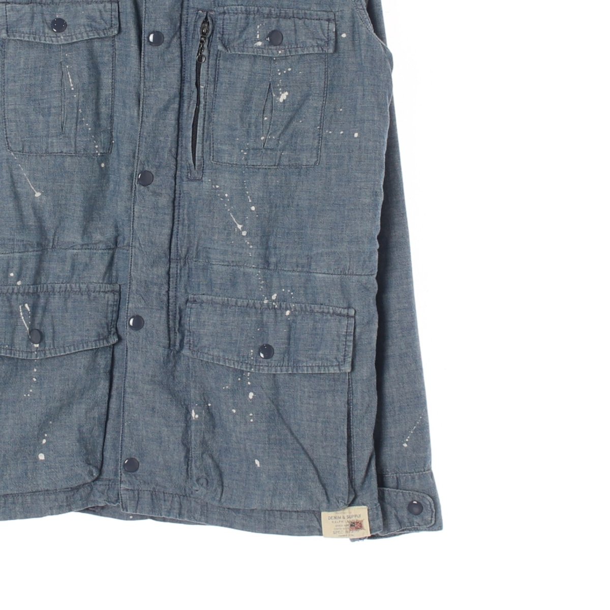 데님앤서플라이 페인팅 데님 후드 트럭커 재킷 이미지 3