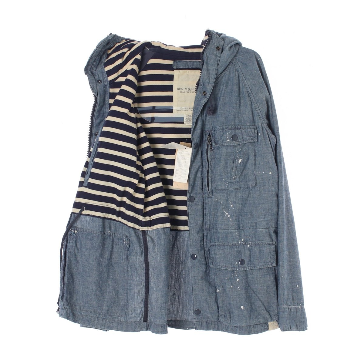 데님앤서플라이 페인팅 데님 후드 트럭커 재킷 이미지 4