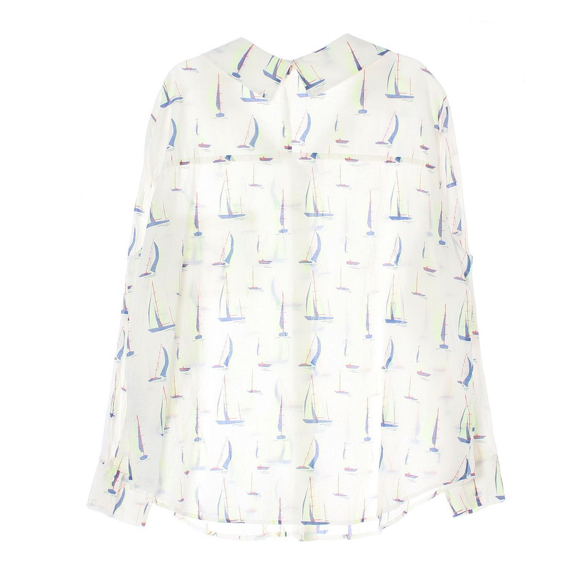 잇미샤 넓은 카라 휴양지 셔츠 블라우스 이미지 4