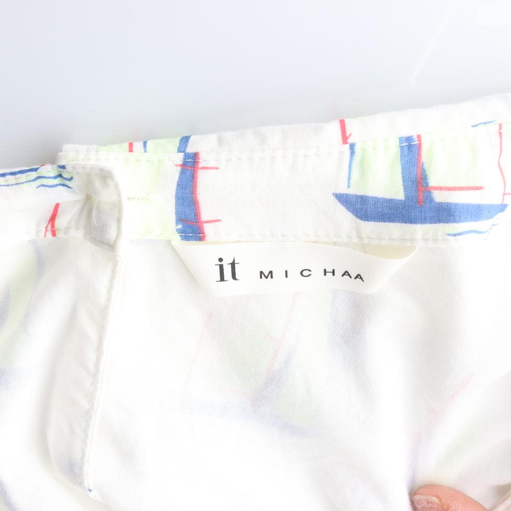 잇미샤 넓은 카라 휴양지 셔츠 블라우스 이미지 5