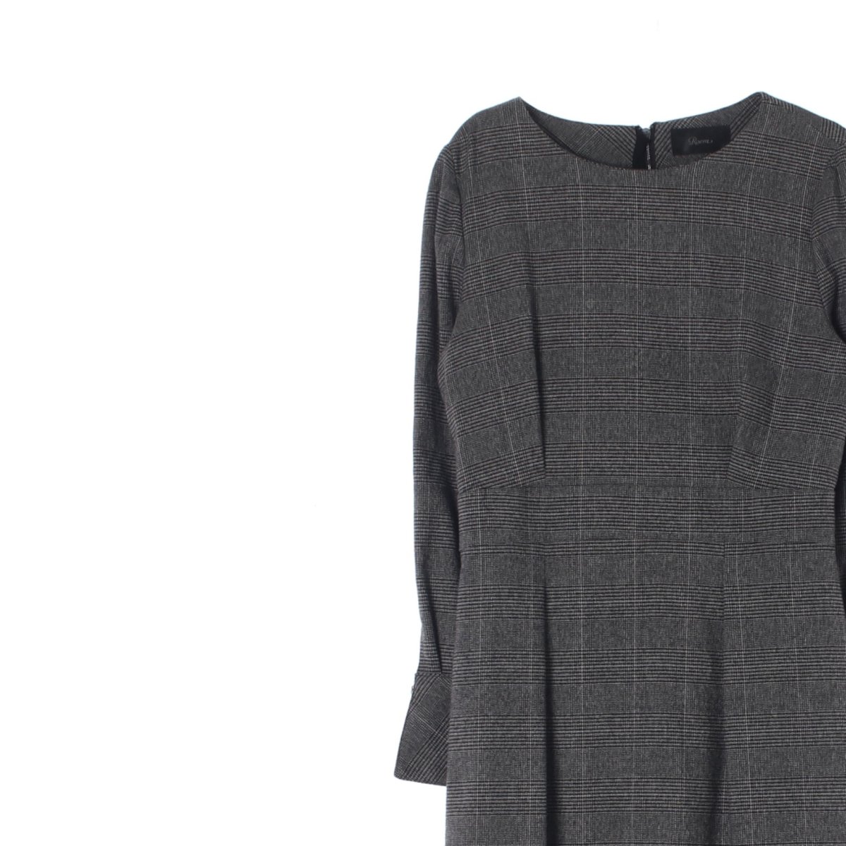 로엠 체크 라운드넥 긴팔 원피스 이미지 2