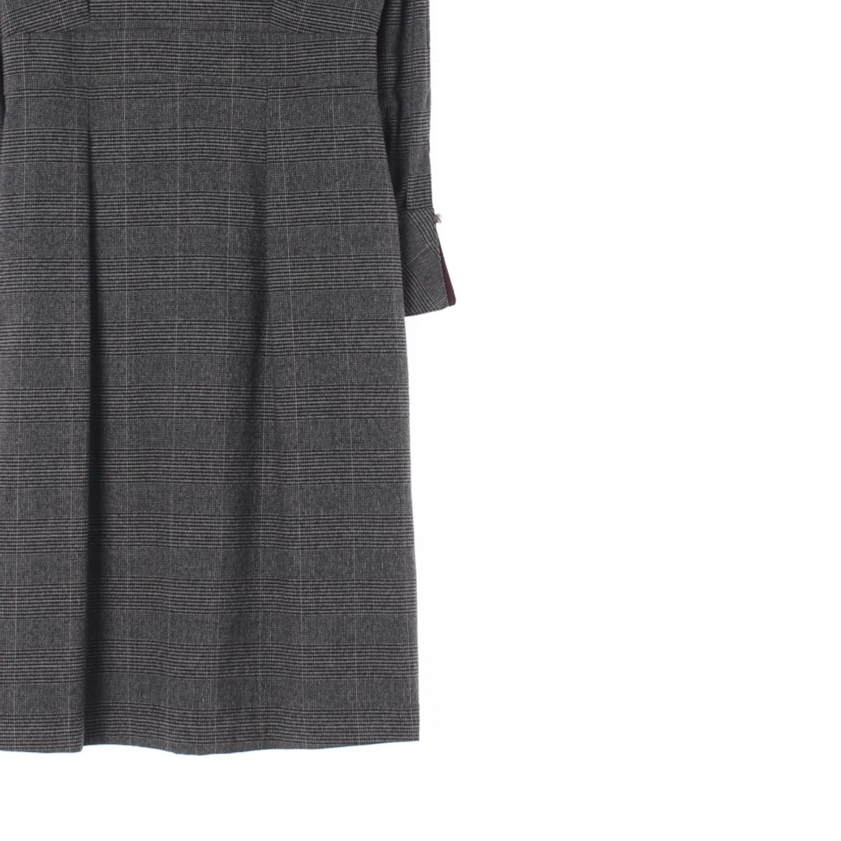 로엠 체크 라운드넥 긴팔 원피스 이미지 3