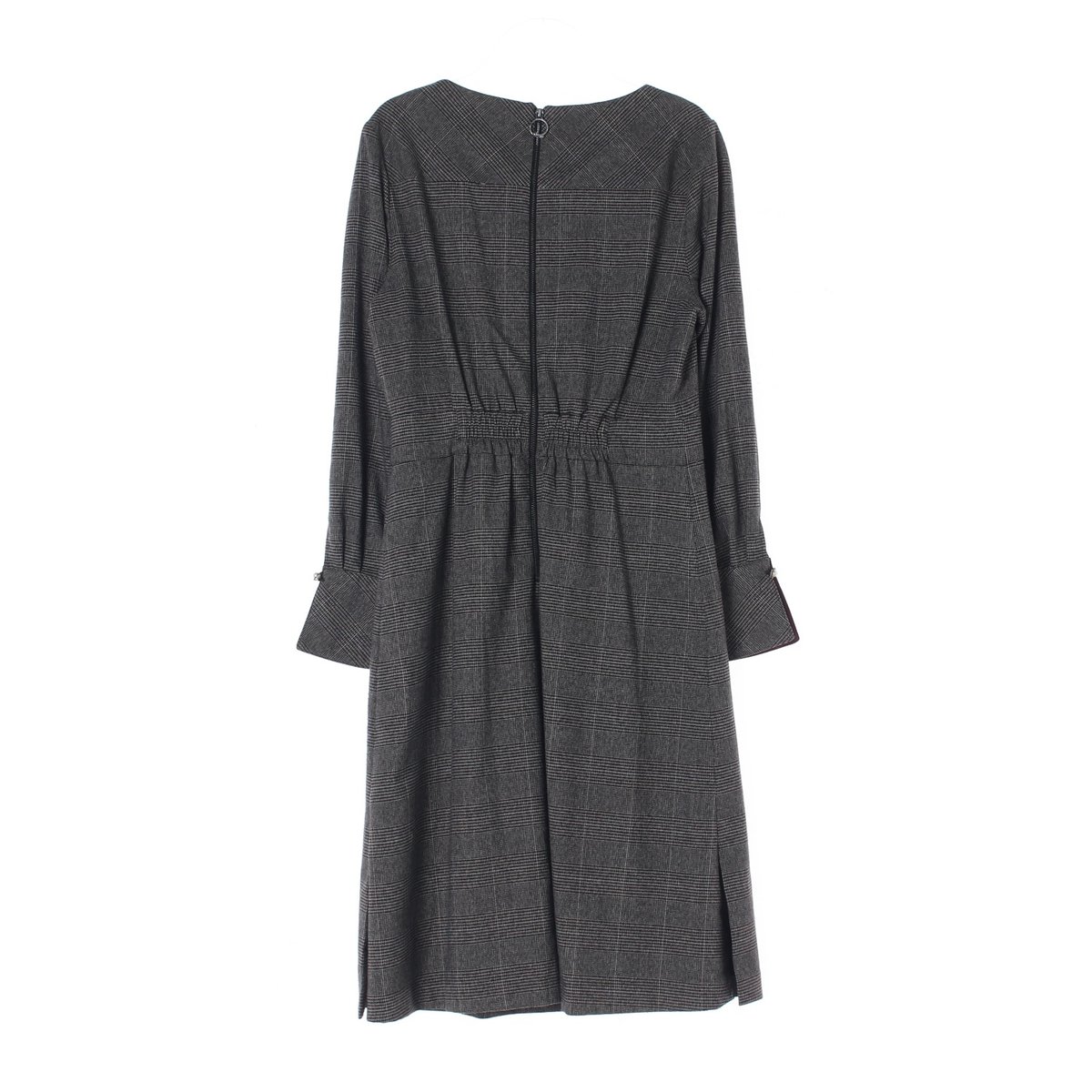 로엠 체크 라운드넥 긴팔 원피스 이미지 4