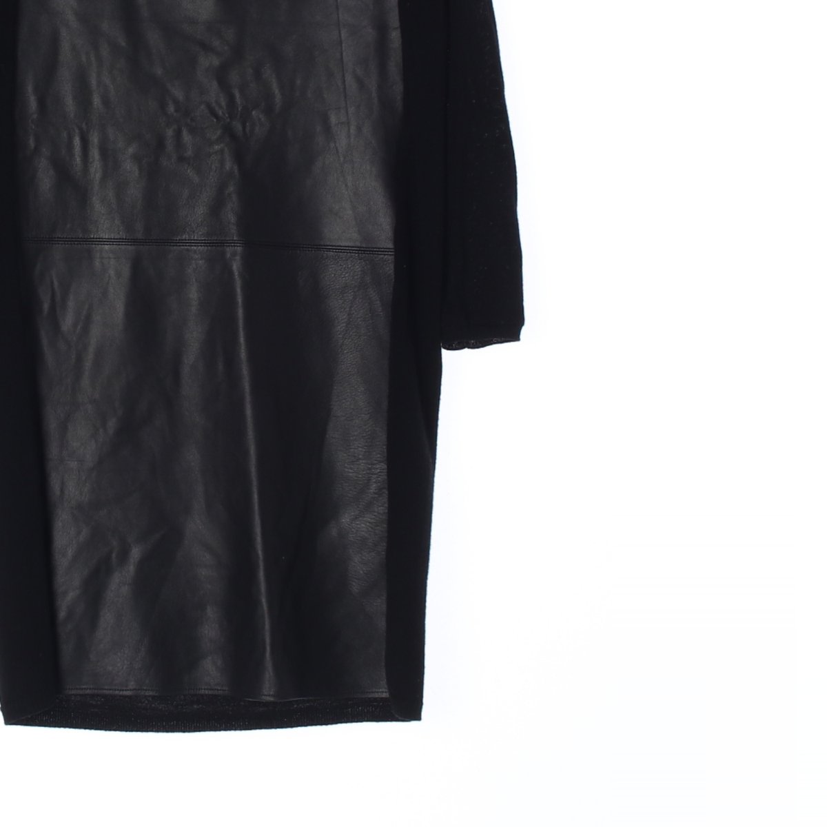 빈스 블랙 레더 울100 니트 원피스 이미지 3