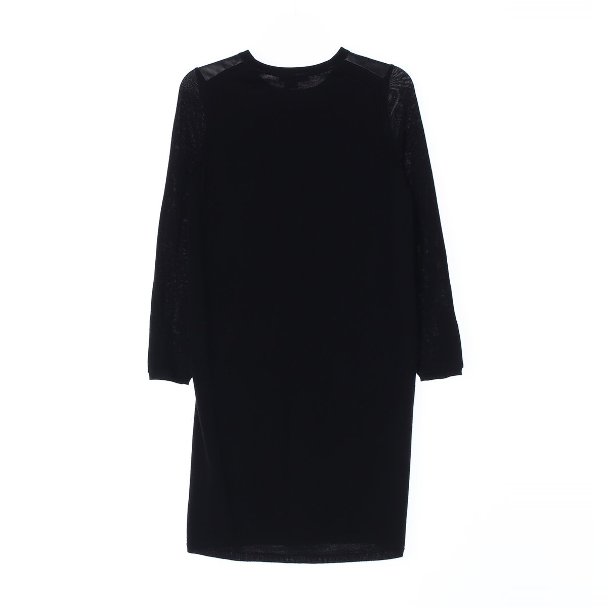 빈스 블랙 레더 울100 니트 원피스 이미지 4