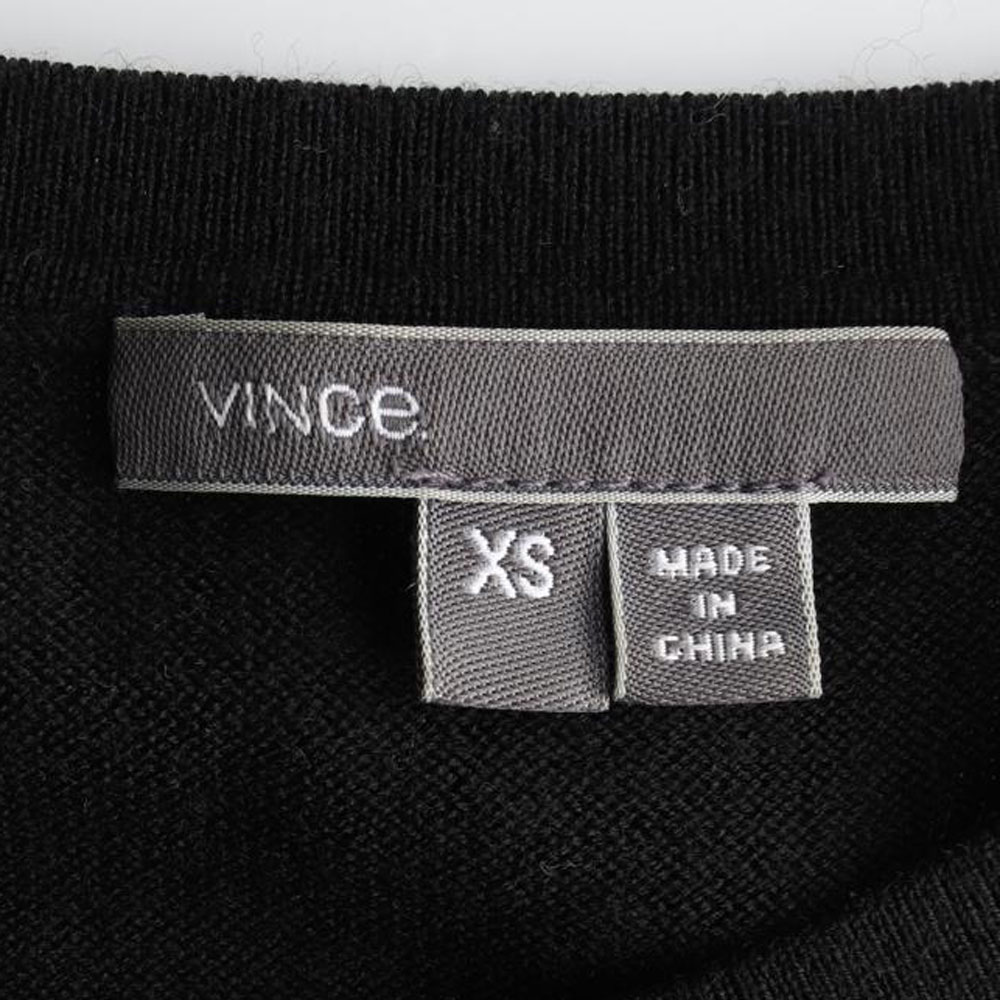 빈스 블랙 레더 울100 니트 원피스 이미지 5