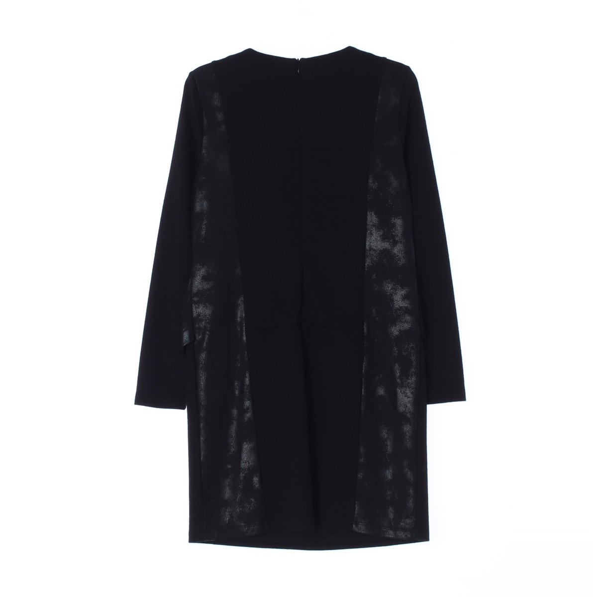 예츠 블랙 레더 디테일 라운드 미디 원피스 이미지 4