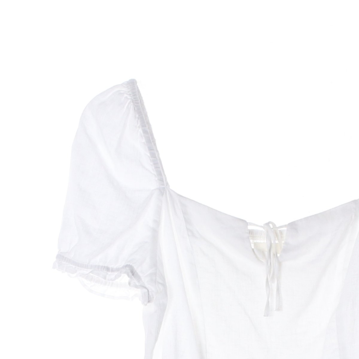 H&m에이치앤엠 화이트 스퀘어넥 크롭 블라우스 이미지 2