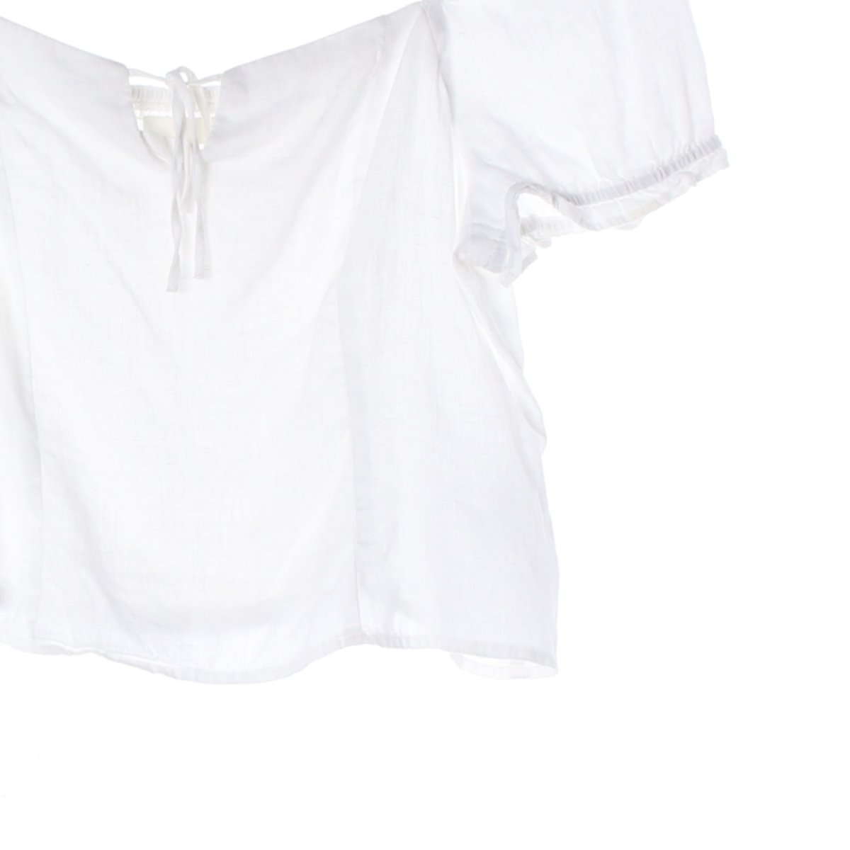 H&m에이치앤엠 화이트 스퀘어넥 크롭 블라우스 이미지 3