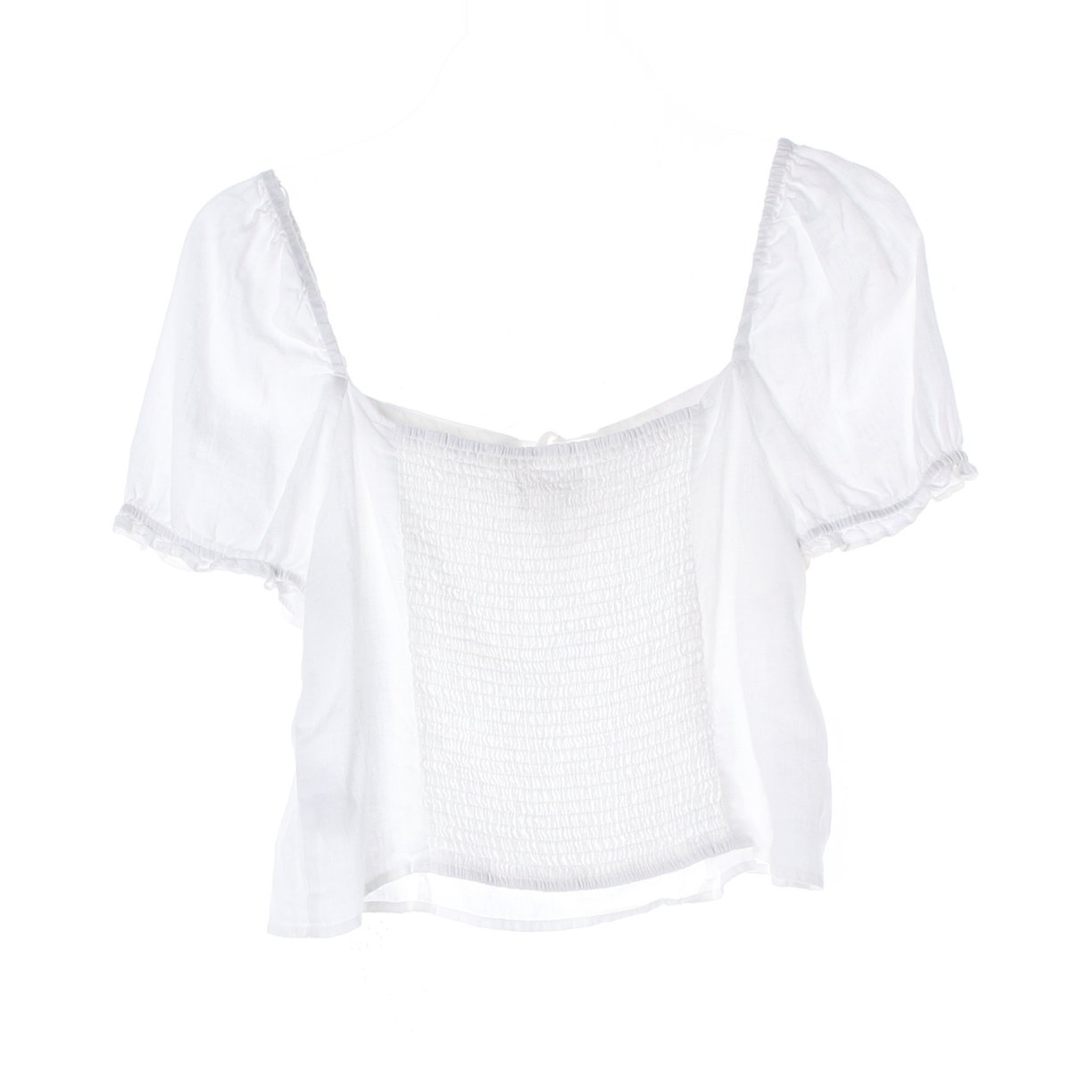 H&m에이치앤엠 화이트 스퀘어넥 크롭 블라우스 이미지 4