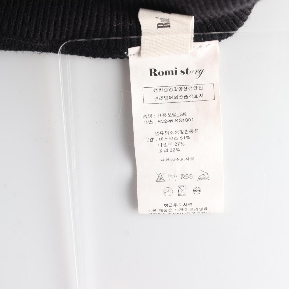 로미스토리 블랙 코튼 기본 미니 스커트 이미지 6