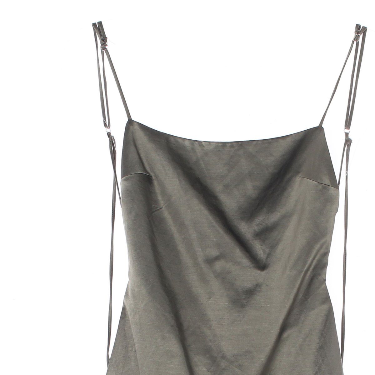 자라 카키 백절개 린넨 슬립 미니 드레스 이미지 2