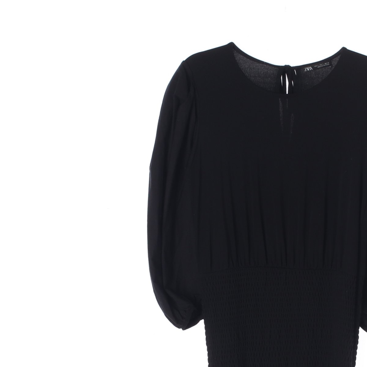 자라 블랙 쉬폰 퍼프 소매 튜닉원피스 이미지 2